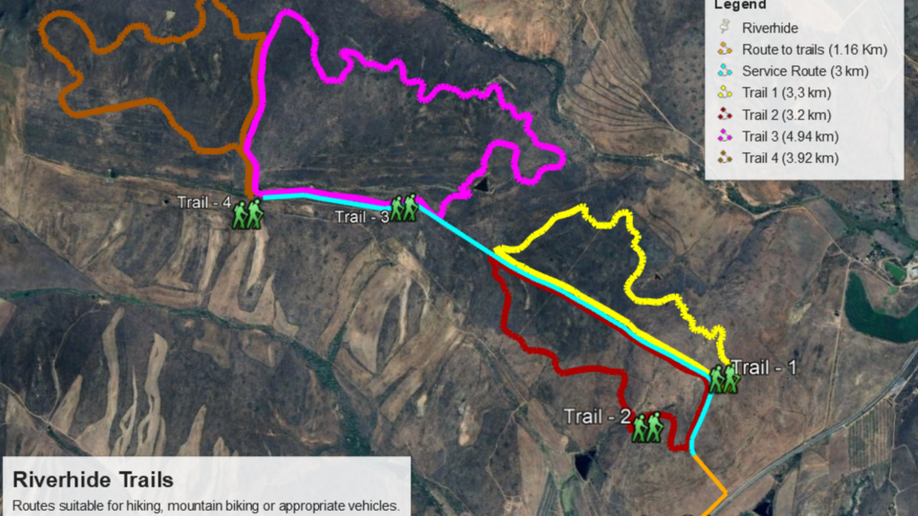 Hiking trails from Riverhide guest lodge