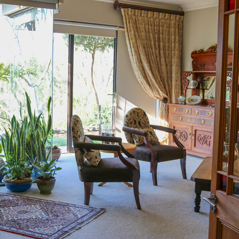 Sitting area at guest lodge