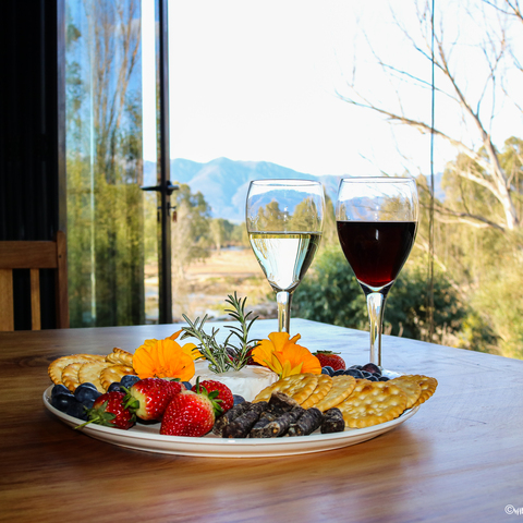 Wine and a view at guest lodge